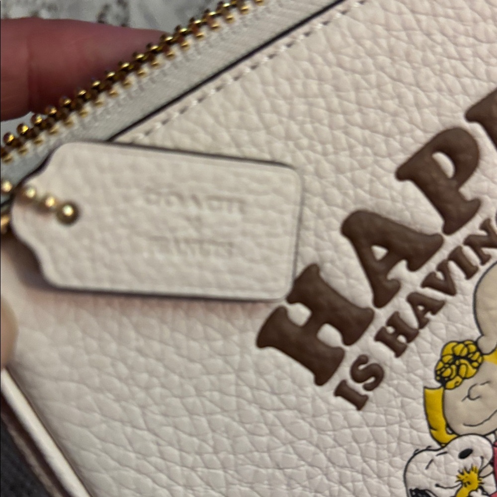 Coach 🆕 X Peanuts Nolita 19 Chalk Snoopy "HAPPINESS IS HAVING A GREAT FRIEND - Picture 4 of 13
